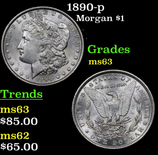 1890-p Morgan Dollar $1 Grades Select Unc