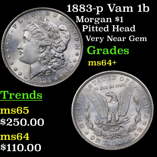 1883-p Vam 1b Morgan Dollar $1 Grades Choice+ Unc