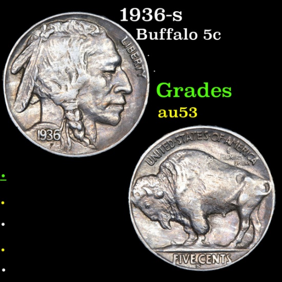 1936-s Buffalo Nickel 5c Grades Select AU