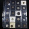 Page of 20 Mixed coins Jefferson 5c, Braided Hair 1c, Washington 25c, Mercury 10c, Lincoln 1c, Buffa