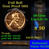 ***Auction Highlight*** Proof 1961-s Lincoln cent 1c roll, 50 pieces (fc) (fc)