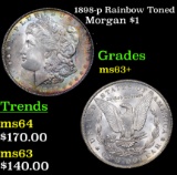 1898-o Rainbow Toned Morgan Dollar $1 Grades Select+ Unc