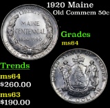 1920 Maine Old Commem Half Dollar 50c Grades Choice Unc