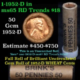 ***Auction Highlight*** Uncirculated 1c orig shotgun roll, 1952-d in old Brink's wrapper (fc)