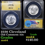 ANACS 1936 Cleveland Old Commem Half Dollar 50c Graded ms64 By ANACS