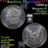 ***Auction Highlight*** 1896-p Morgan Dollar $1 Graded Choice Unc DMPL By USCG (fc)