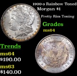 1900-o Rainbow Toned Morgan Dollar $1 Grades Choice Unc