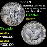 1926-d Standing Liberty Quarter 25c Grades Choice+ Unc