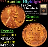 ***Auction Highlight*** 1925-s Lincoln Cent 1c Graded Select Unc RD By USCG (fc)