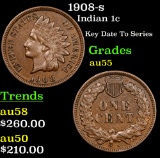 1908-s Indian Cent 1c Grades Choice AU