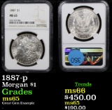 NGC 1887-p Morgan Dollar $1 Graded ms65 By NGC