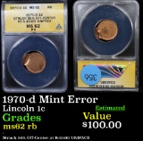 ANACS 1970-d Mint Error Lincoln Cent 1c Graded ms62 rb By ANACS