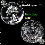 Proof 1962 Washington Quarter 25c Grades GEM Proof