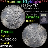 ***Auction Highlight*** 1878-p 7tf Morgan Dollar $1 Graded Choice+ Unc By USCG (fc)