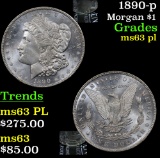 1890-p Morgan Dollar $1 Grades Select Unc PL