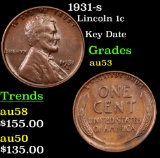 1931-s Lincoln Cent 1c Grades Select AU