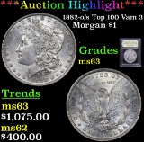 ***Auction Highlight*** 1882-o/s Top 100 Vam 3 Morgan Dollar $1 Graded Select Unc By USCG (fc)