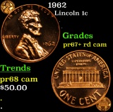 Proof 1962 Lincoln Cent 1c Grades Select+ Proof rd Cam