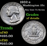 1932-s Washington Quarter 25c Grades xf details