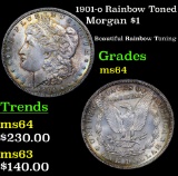 1901-o Rainbow Toned Morgan Dollar $1 Grades Choice Unc