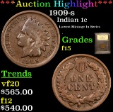 ***Auction Highlight*** 1909-s Indian Cent 1c Graded f+ By USCG (fc)