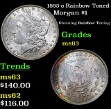 1883-o Rainbow Toned Morgan Dollar $1 Grades Select Unc