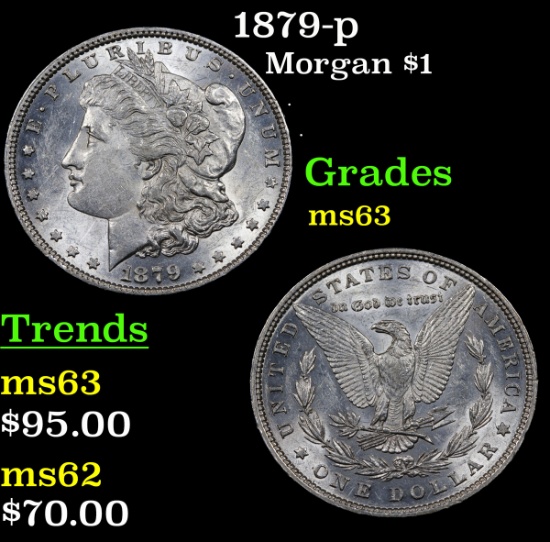 1879-p Morgan Dollar $1 Grades Select Unc