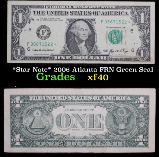 *Star Note* 2006 Atlanta FRN Green Seal Grades xf