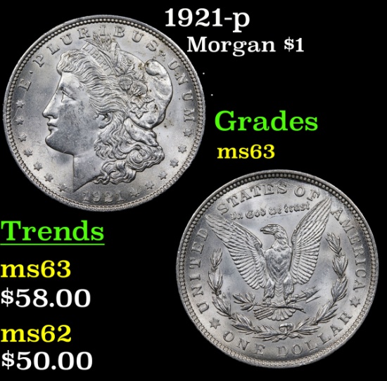 1921-p Morgan Dollar $1 Grades Select Unc