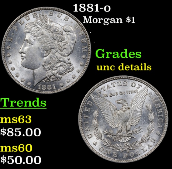 1881-o Morgan Dollar $1 Grades Unc Details