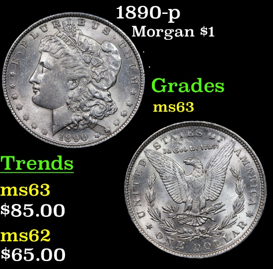 1890-p Morgan Dollar $1 Grades Select Unc