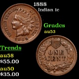 1888 Indian Cent 1c Grades Select AU