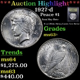 ***Auction Highlight*** 1927-d Peace Dollar $1 Graded Select+ Unc By USCG (fc)