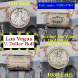 ***Auction Highlight*** Old Casino 50c Roll $10 In Halves Stardust Hotel Las Vegas 1936 & 1917 Walke