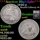 ***Auction Highlight*** 1846-p Seated Liberty Dollar $1 Graded Select AU By USCG (fc)