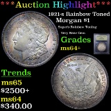 ***Auction Highlight*** 1921-s Rainbow Toned Morgan Dollar $1 Graded Choice+ Unc By USCG (fc)