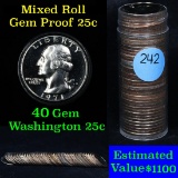 ***Auction Highlight*** Proof Mixed Washington Quarter 25c roll, 1968-2011, 40 pieces (fc) (fc)
