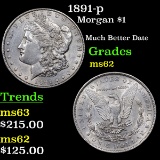 1891-p Morgan Dollar $1 Grades Select Unc