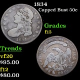 1834 Capped Bust Half Dollar 50c Grades f+