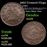1863 Crossed Flags Civil War Token 1c Grades Choice AU/BU Slider