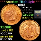 ***Auction Highlight*** 1880 Indian Cent 1c Graded Choice+ Unc RB By USCG (fc)