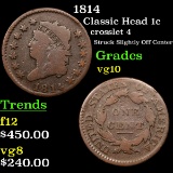 1814 Classic Head Large Cent 1c Grades vg+