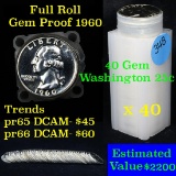 **Auction Highlight** Proof 1960 Washington Quarter 25c roll, 40 pieces (fc) (fc)