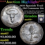 ***Auction Highlight*** 1935 Spanish Trail Old Commem Half Dollar 50c Graded GEM++ Unc By USCG (fc)