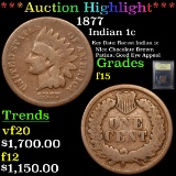 ***Auction Highlight*** 1877 Indian Cent 1c Graded f+ By USCG (fc)