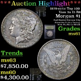 ***Auction Highlight*** 1879-cc  /cc Top 100 Vam 3a I5 R6 Morgan Dollar $1 Graded BU+ By USCG (fc)