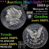 ***Auction Highlight*** 1883-p Morgan Dollar $1 Graded GEM Unc DMPL By USCG (fc)