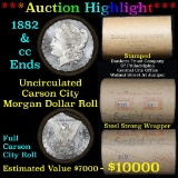 **Auction Highlight** Solid Carson City Uncirculated Morgan Dollar Shotgun Roll, 1882 & CC ends (fc)