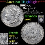 ***Auction Highlight*** 1891-cc Morgan Dollar $1 Graded Select Unc By USCG (fc)