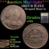 ***Auction Highlight*** 1807/6 S-273 Draped Bust Large Cent 1c Graded vf+ By USCG (fc)